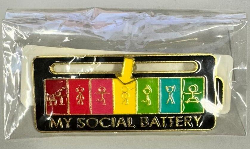 social battery pin badge