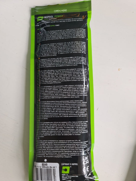 Airsoft Battery Nuprol NP Power 1200mah 11.1v 20c Lipo Slim Stick Type 8049