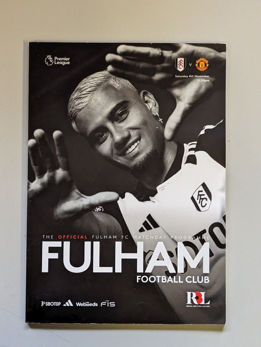 Official Fulham FC Matchday Program 4th Nov 2023 vs Man U