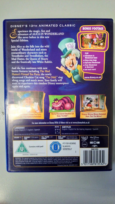 Alice In Wonderland - Special Edition DVD