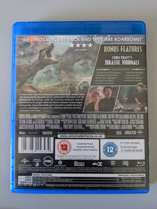 Jurassic World Fallen Kingdom Blu-ray