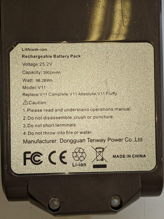 Replacement V11 battery for Dyson V11