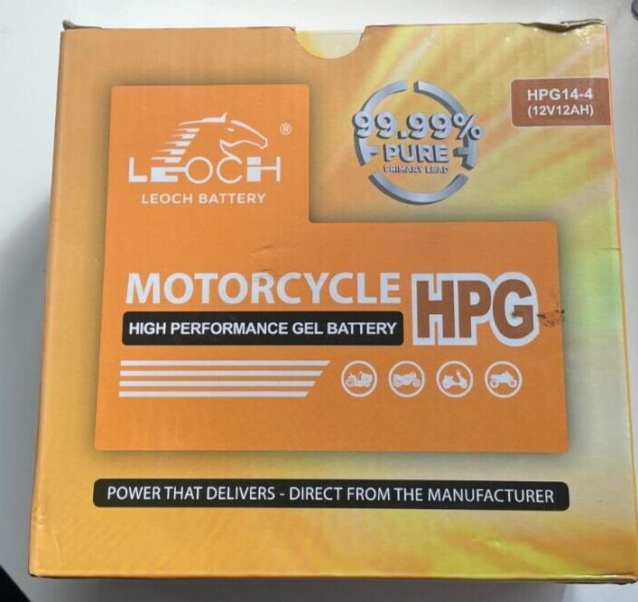 Leoch Motorcycle Battery HPG14-4 12V 12Ah