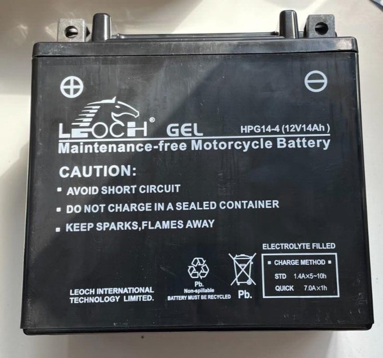Leoch Motorcycle Battery HPG14-4 12V 12Ah