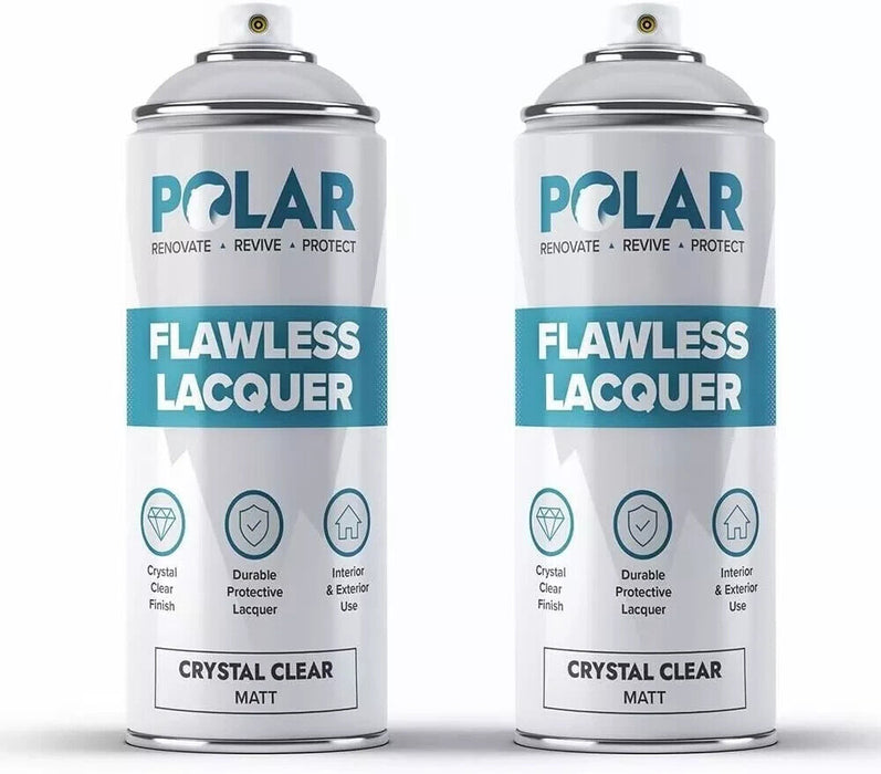 Polar Flawless Lacquer Matt Spray - 2 X 400Ml - Multi-Surface - Fast Drying