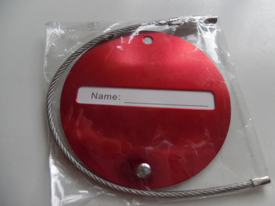 suitcase flight tag red 6cm dia