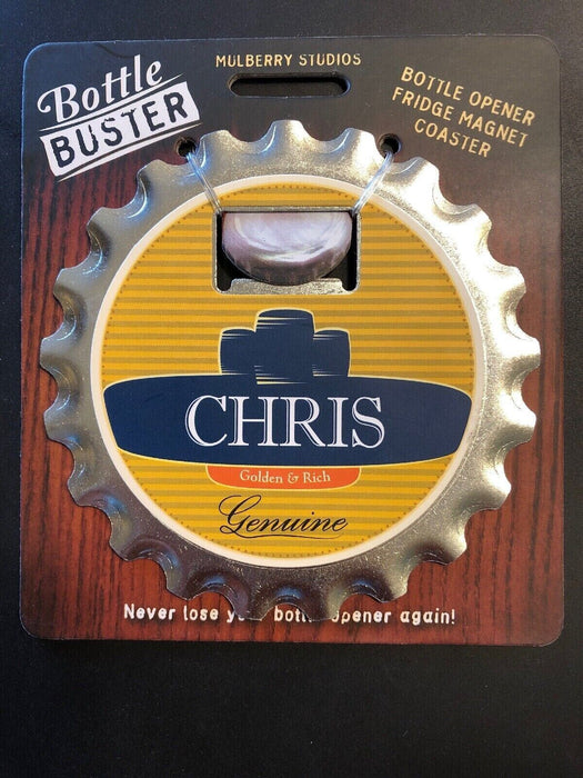 BOTTLE BUSTER (Chris) ~COASTER~FRIDGE MAGNET~BOTTLE OPENER