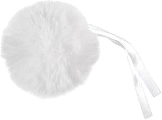 Trimits Pompom Faux Fur white pom poms pack of 2, 11cm