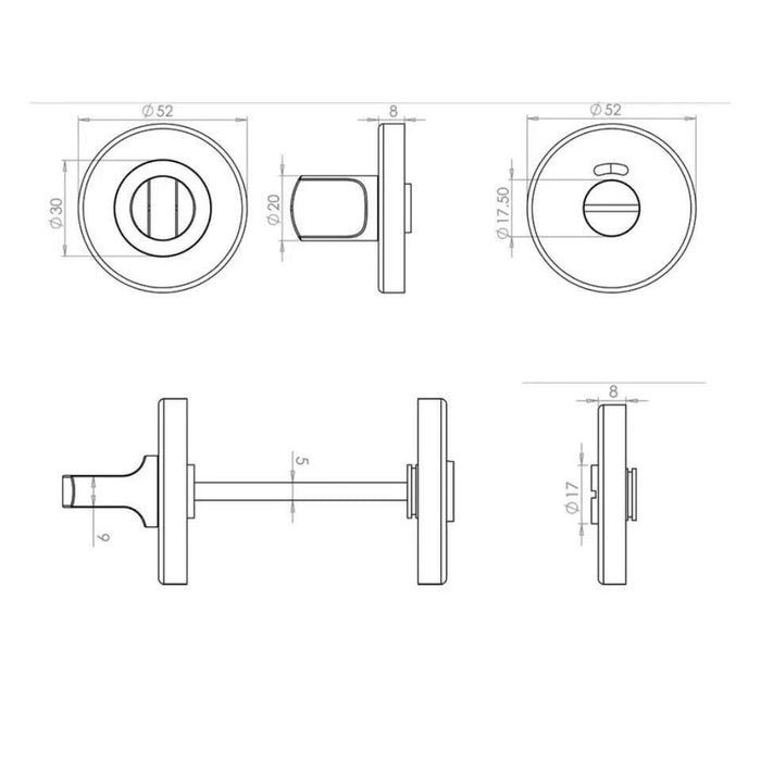 Jedo Stainless Steel Bathroom Turn & Release Polished Chrome