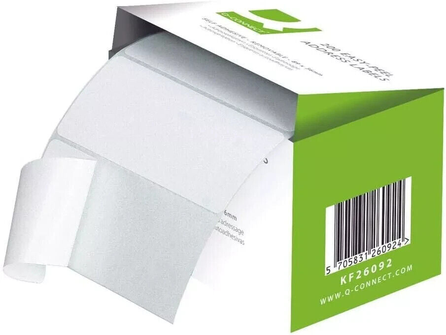 Address Label Roll Repositionable Self Adhesive 89Mm x 36Mm White,200 Count-UK