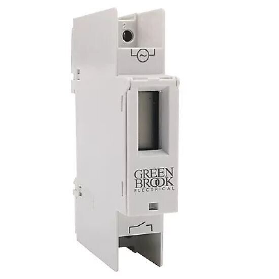 Greenbrook Din Rail Timer for Control Panel, 100Hr Battery Backup (6 On, 6 Off)