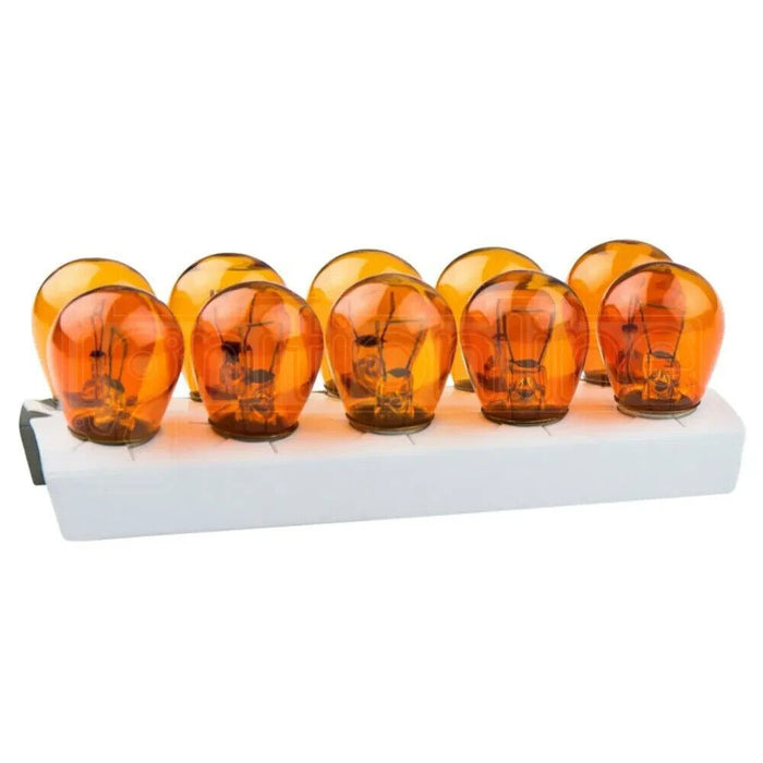 10 x 581 12V PY21W Amber Orange Indicator Car Bulbs BAU15S Off Set Pins