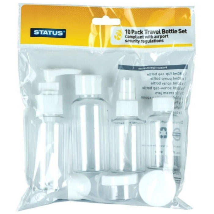 Status Travel Bottle Set 10 Travel Safety Compliant