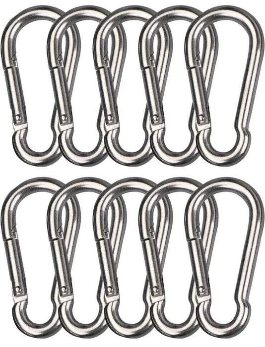 10 Pack Of ST Snap Hooks 5mm Long, Zinc Plated Bright Finish Silver Brand New