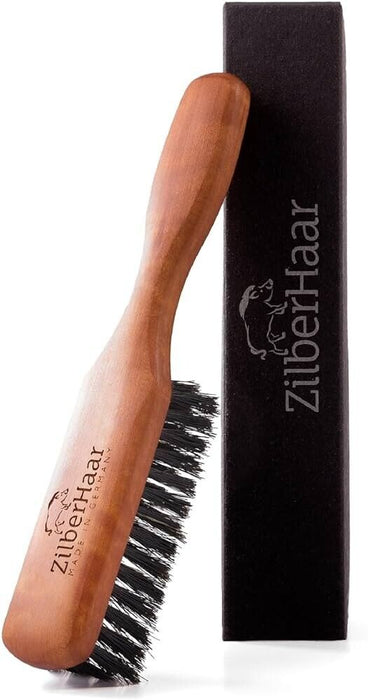 Beard Brush by ZilberHaar - Stiff Beard Brush for Men, Boar Bristle Hair Brush -