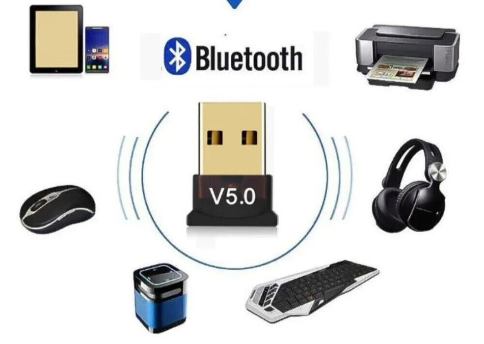 USB Bluetooth 5.0 Adapter Wireless Dongle For Laptop PC Window 10 11 Computer UK