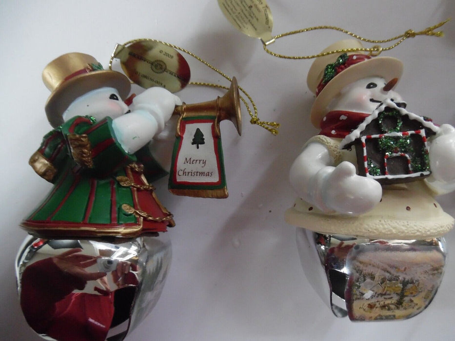 set of 3 christmas tree snowmen ornaments