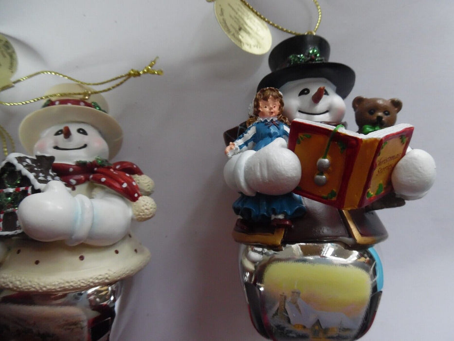 set of 3 christmas tree snowmen ornaments