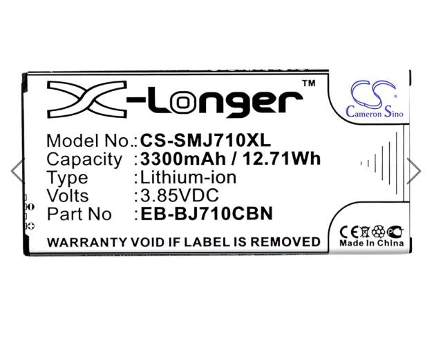 Replacement battery for Galaxy J7 CS-SMJ710XL 3300mAh