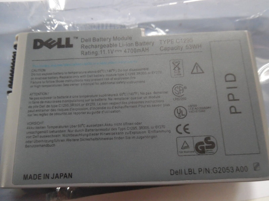 Genuine Dell C1295 Laptop Battery 53WH