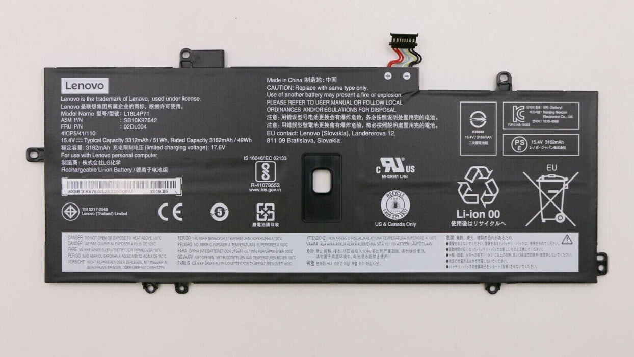 Laptop Battery Replacement for Lenovo ThinkPad X1 Yoga 4th 5th Gen/X1 Carbon 7th