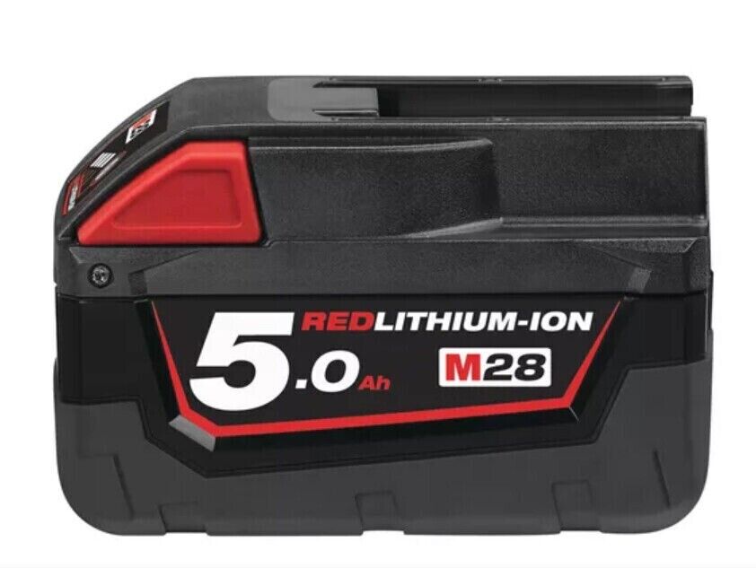 USED Milwaukee M28 B5 28 Volt Battery M28 B 5.0 Ah Red LI-ION
