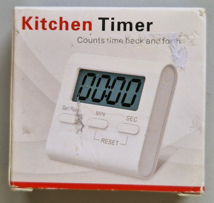 3 Pack Kitchen Timer - Counts time back and forth - White