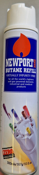 3x Newport Gas Butane Refined Lighter Zero Impurities Refill 300ml