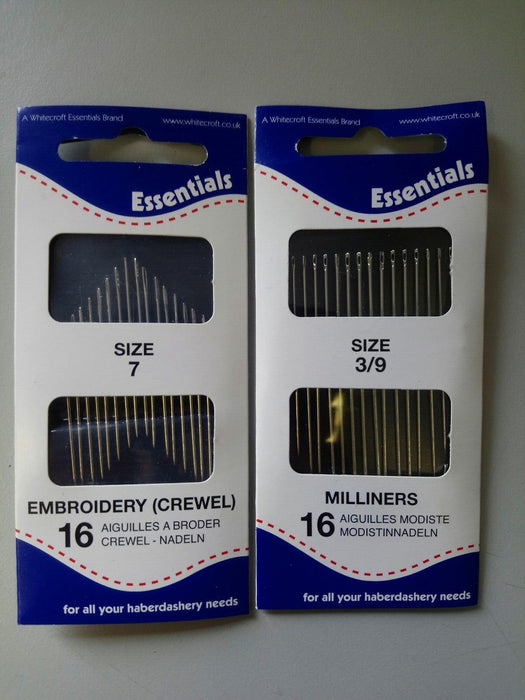 Essentials Hand Sewing Needles Double Pack Size 7 + Size3/9