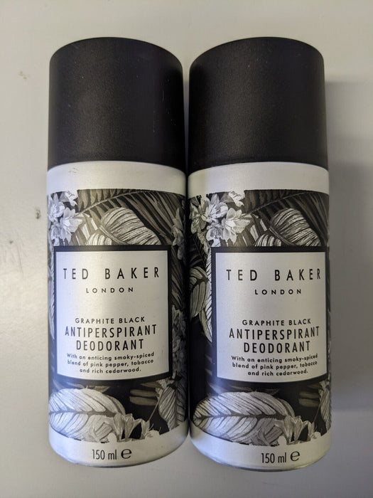 Ted Baker London Antiperspirant Deodorant 150ml Graphite Black 2 Pack