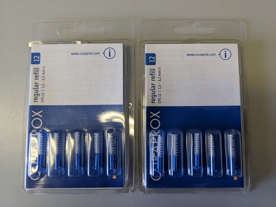 Curaprox CPS12 Interdental Brushes Regular Blue 1.3-3.2mm - Pack Of 5 - 2 Packs