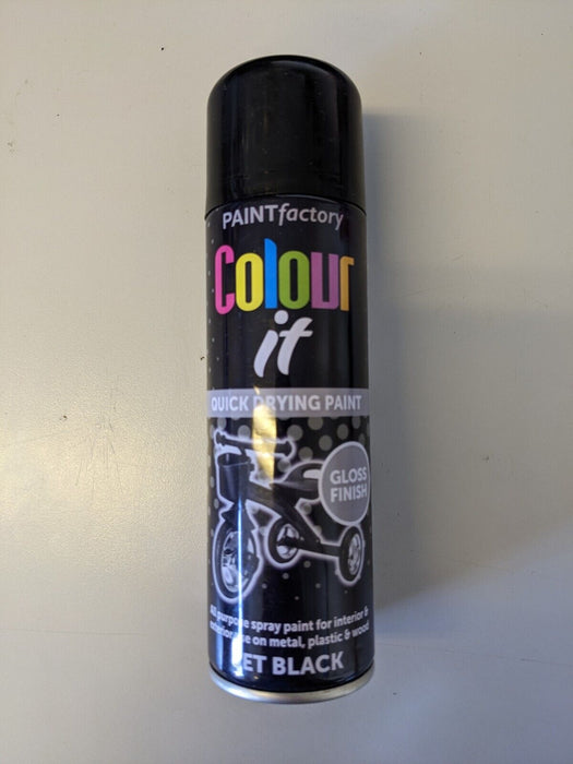 Paint Factory Colour It 250ml 'Jet Black' Gloss General Purpose Quick Dry Paint