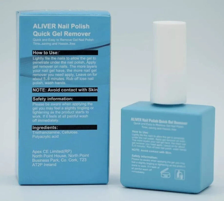 Aliver Soak-Off Gel Acrylic Nail Polish Quick Burst Manicure Remover 15ml