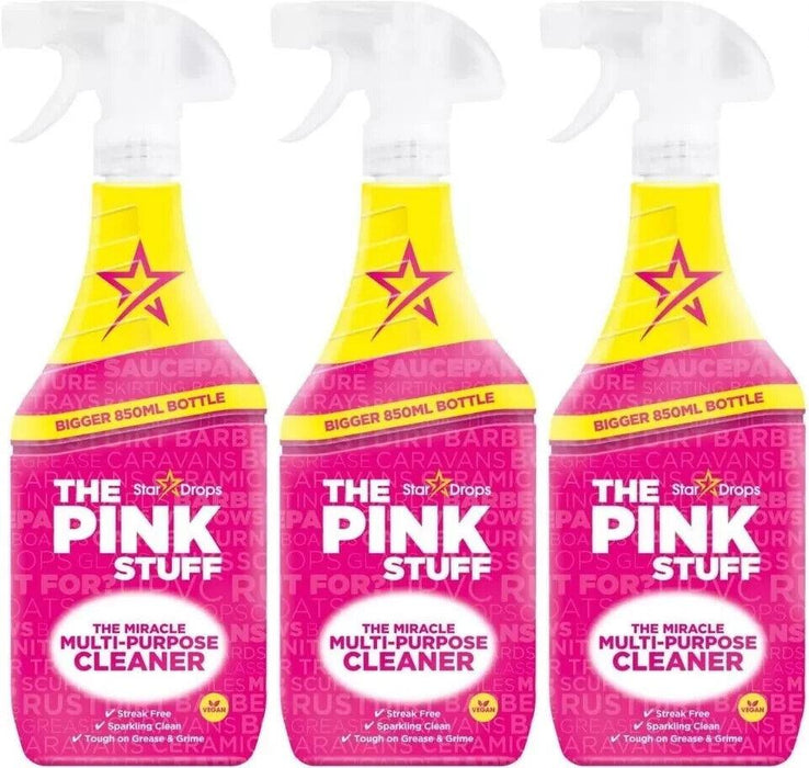 3 X The Pink Stuff Miracle Multi-Purpose Surface Cleaner Spray Remover 850ml