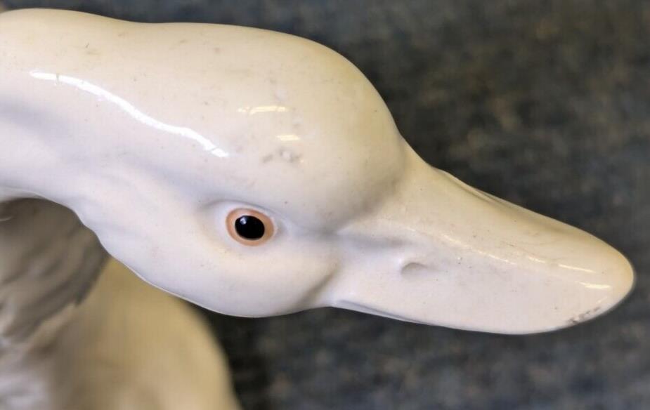 Flying Duck Ceramic Statue - White