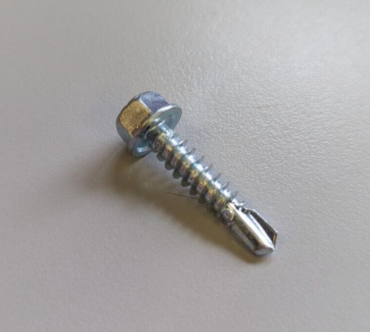 Pack of 100 Self Drilling Tapping Screw Hex Head - 1 Inch