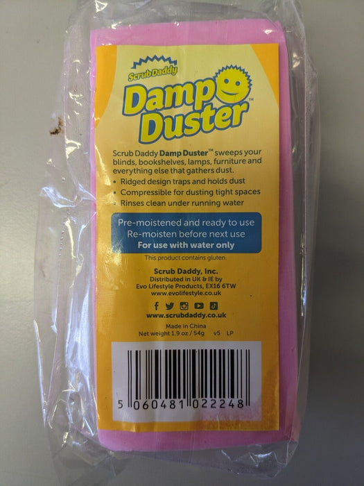 Scrub Daddy Damp Duster Magical Dust Cleaning Sponge Pink