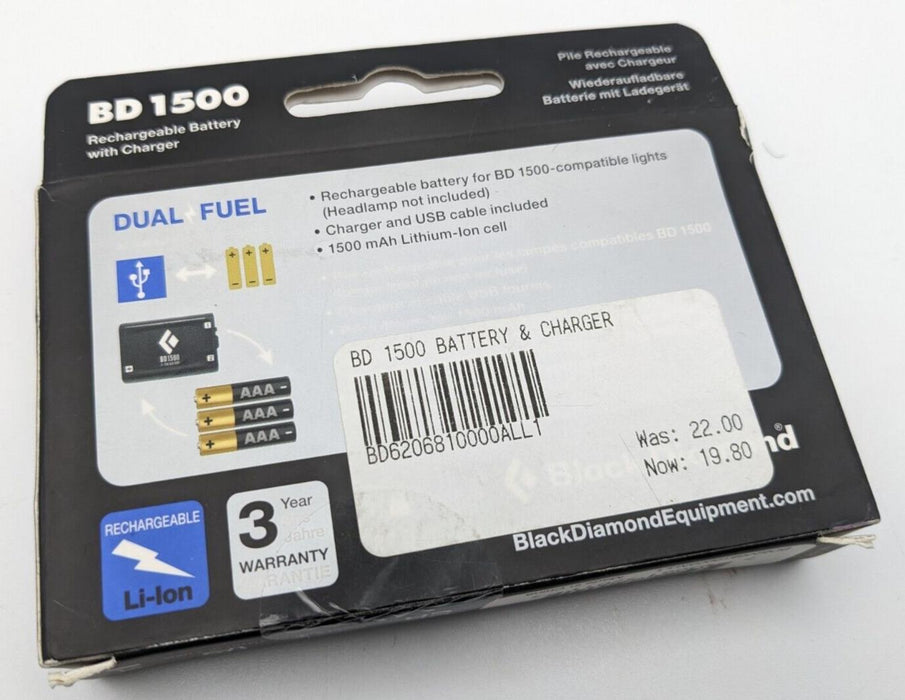 Black Diamond BD 1500 Battery and Charger in Black