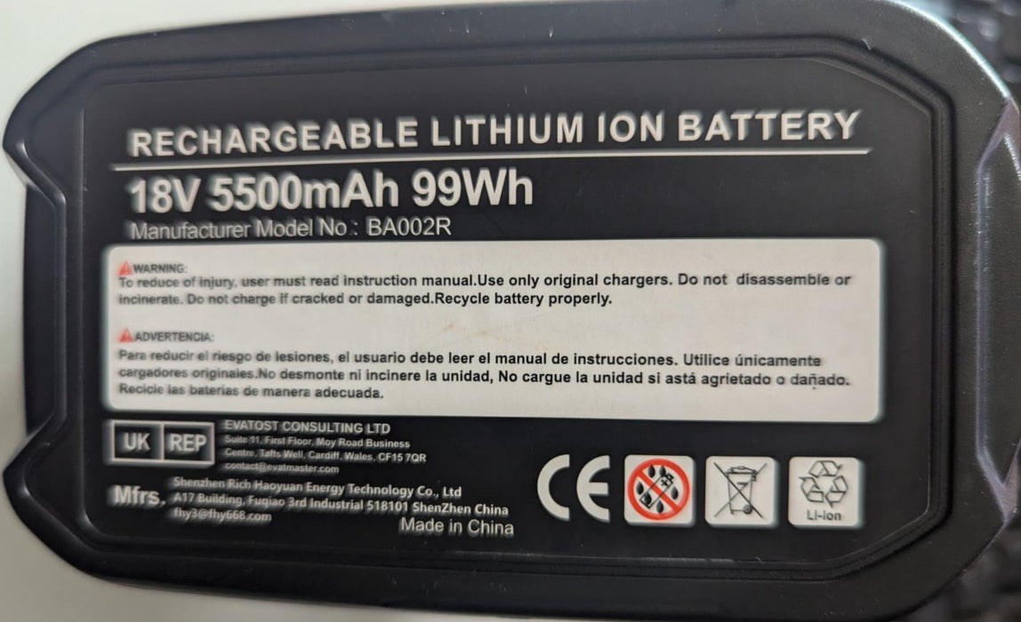 Drill Battery 18v 5.5Ah FOR Ryobi Multi USE all Ryobi tools 18 volt P108