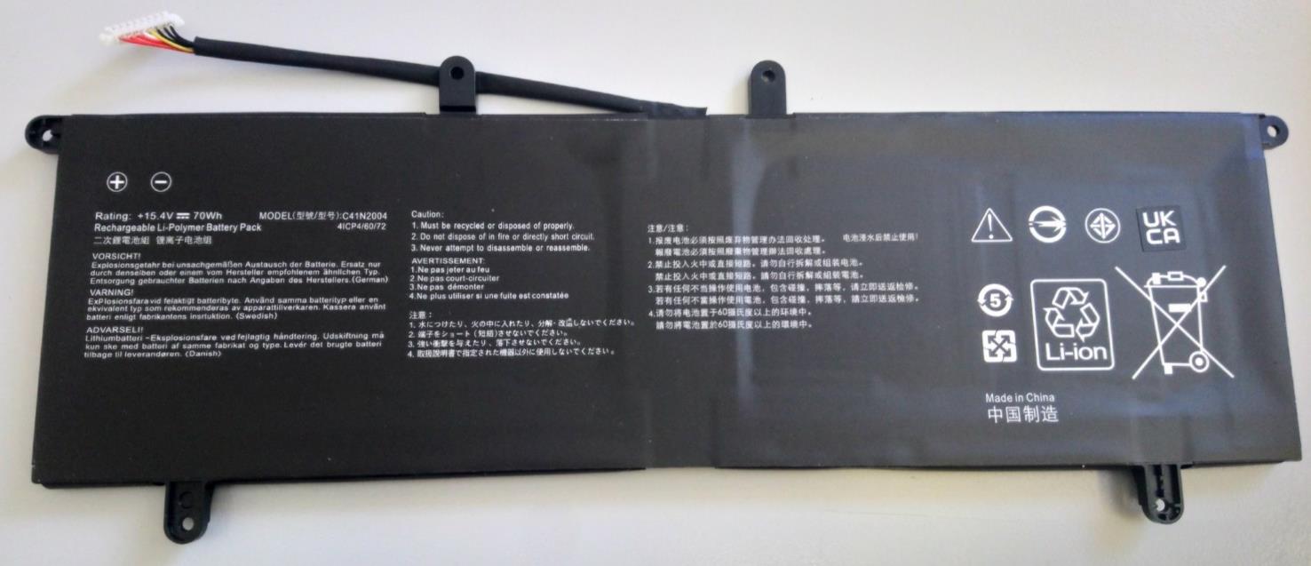C41N2004 Replacement Battery For ZenBook Duo 14 UX482 UX482EA-HY001TS (70Wh)