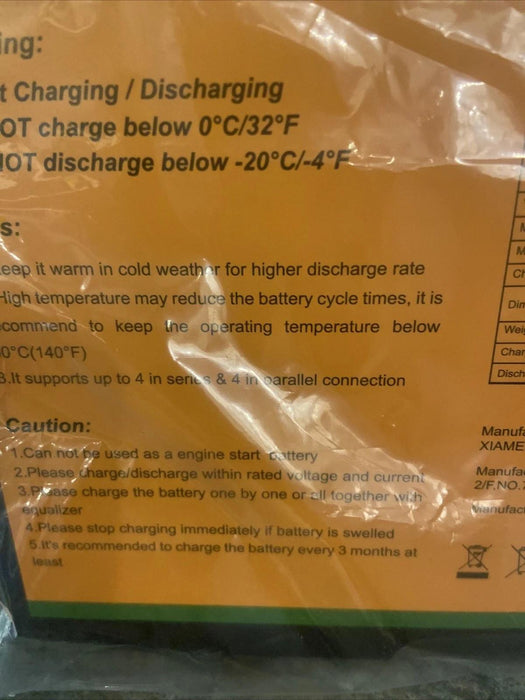ECO-WORTHY 12V 30AH LiFePO4 Battery, Rechargeable  4000+ Deep cycle battery New