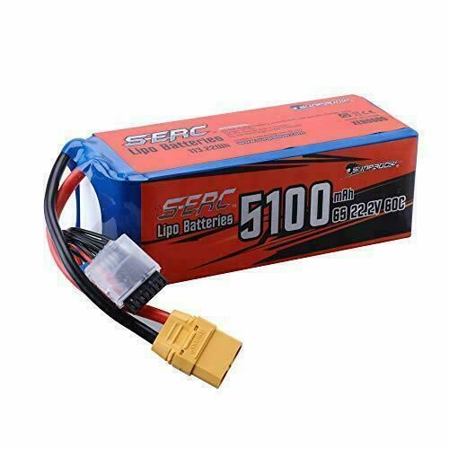 SUNPADOW 6S Lipo Battery 60C 22.2V 5100mAh with XT90 Plug for RC Airplane