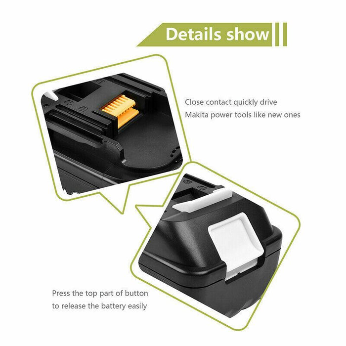 18V 6.0Ah BL1850  LXT Li-Ion Battery for Makita BL1830 BL1860 With LED Display