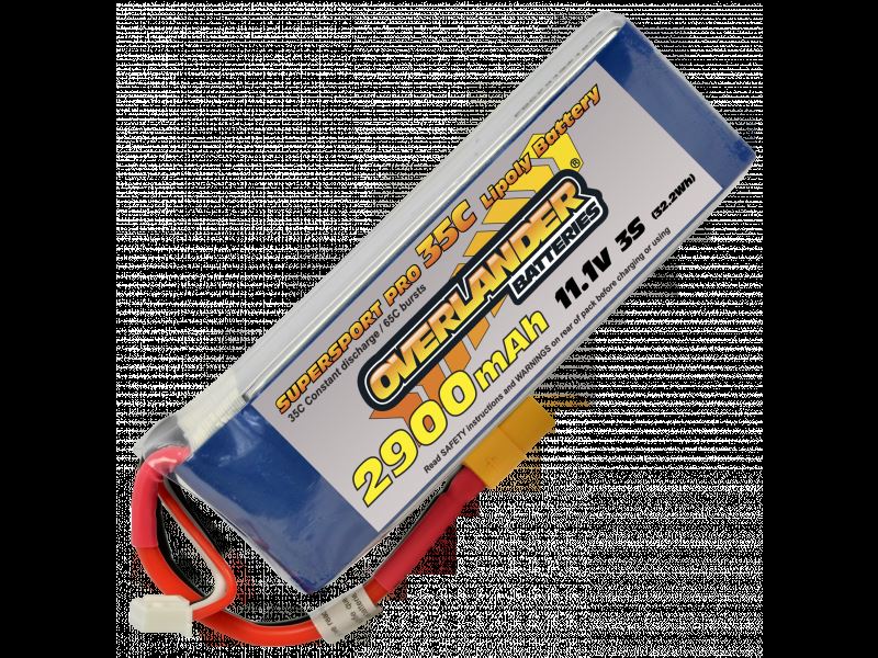Overlander Supersport 2900mAh 3S 11.1v 35C LiPo Battery XT60 Connector