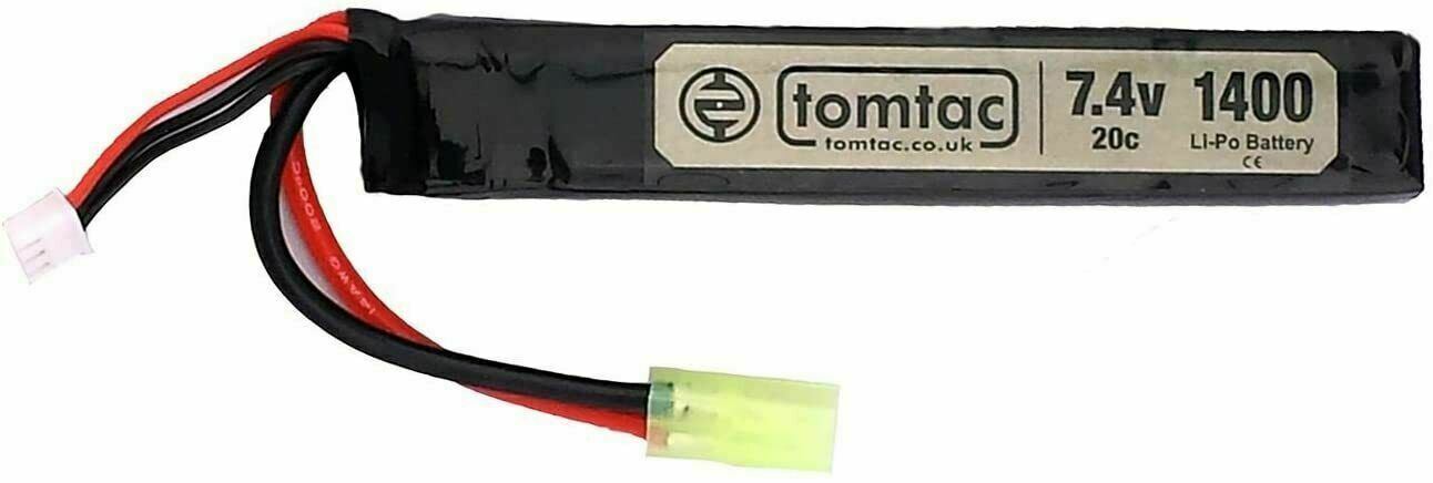 TOMTAC AIRSOFT BATTERY 7.4V 20C 1400 MAH LIPO MINI TAMIYA