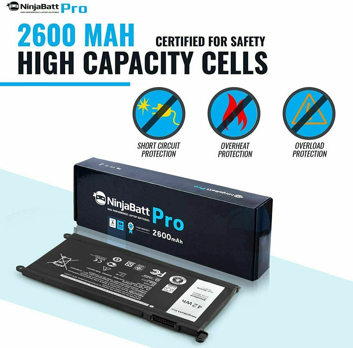 NinjaBatt Pro Battery WDX0R For Dell Inspiron 15 7579 5567 5578 5570 5568 7569