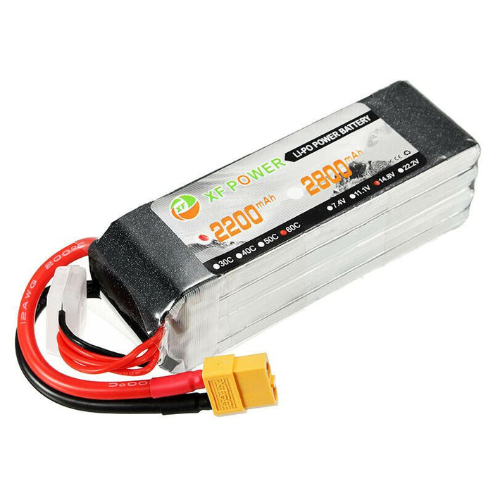 4S 14.8V LiPo Battery 2200mAh 50C RC Lipo Battery with XT60 Plug for RC