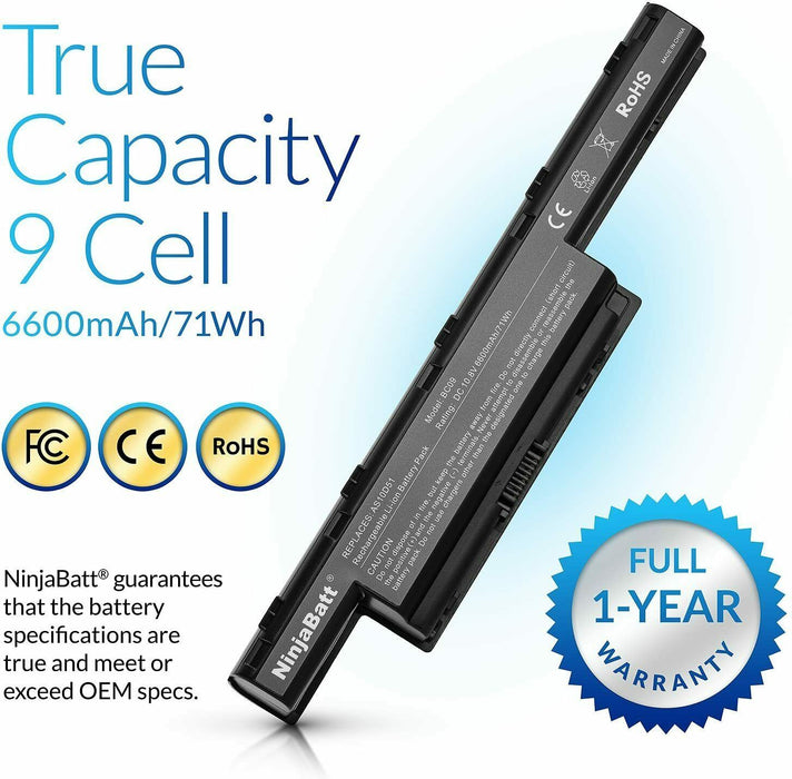 NinjaBatt 9 Cell Battery for Acer AS10D31 AS10D51 AS10D81 AS10D75 AS10D41 AS10D7