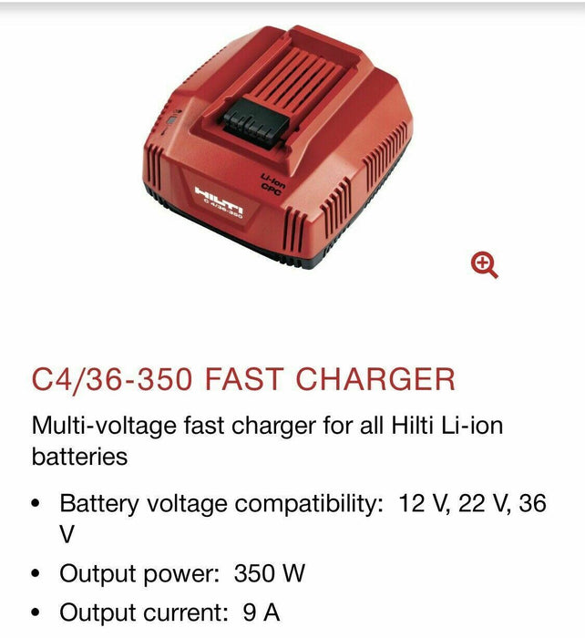 Hilti C4/36-350 Fast Battery Charger #2028876 New