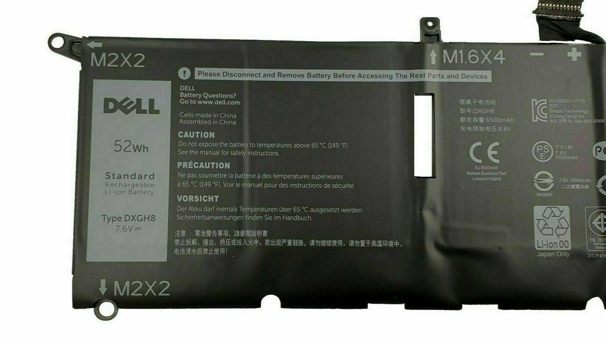 NEW DELL XPS 7390 9370 9380 52Wh 7.6V BATTERY G8VCF DXGH8 H754V 451-BCRE